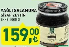 TARIM KREDİ YAĞLI SALAMURA SİYAH ZEYTİN 1000 G